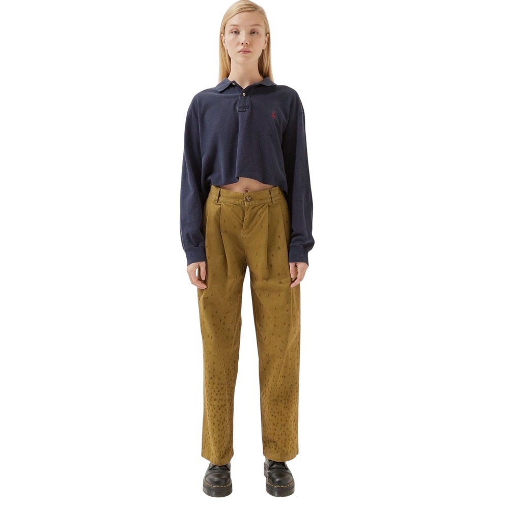 BDG NWT Urban Outfitters‎ Logan Distressed Pleated Pants Olive Green Large NEW